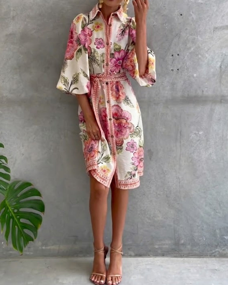 CHIARA | Vestido Elegancia Natural y Estampado de Temporada