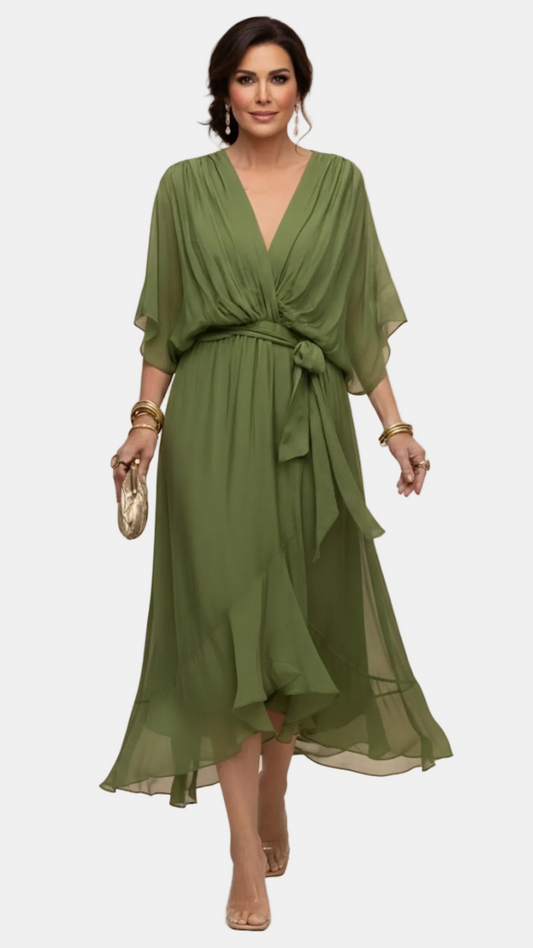 ANABEL | Vestido Fluido con Escote en V