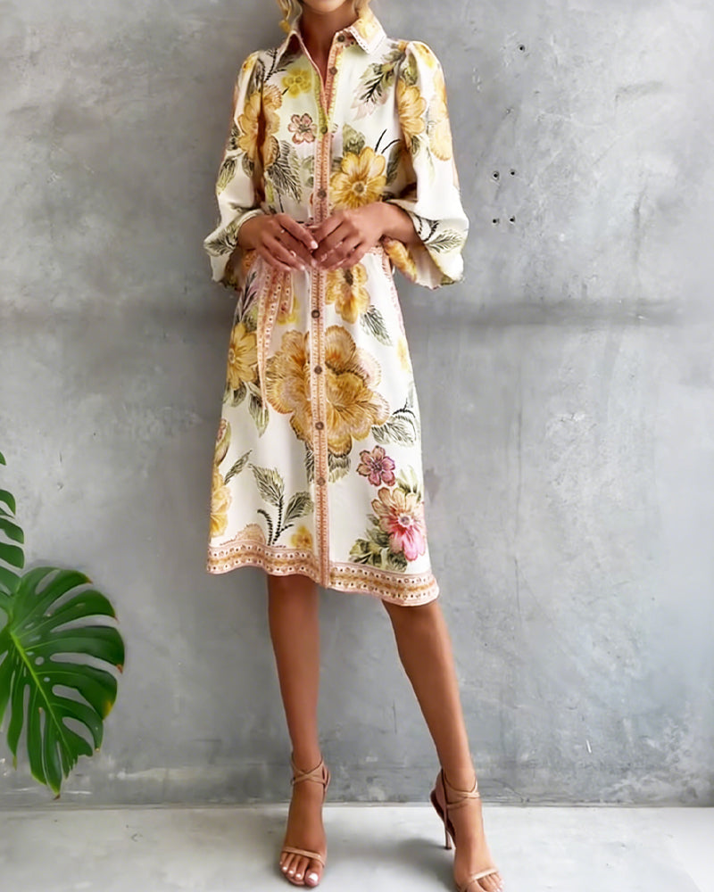 CHIARA | Vestido Elegancia Natural y Estampado de Temporada