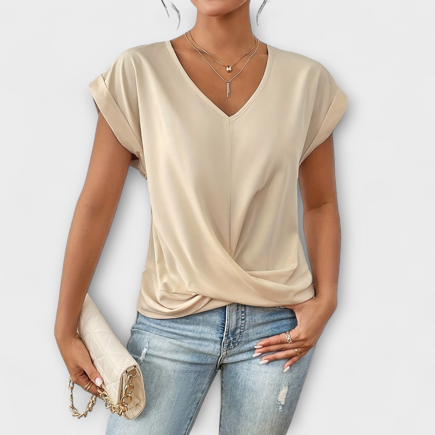 ELOISE - Top con escote en V y detalle de nudo