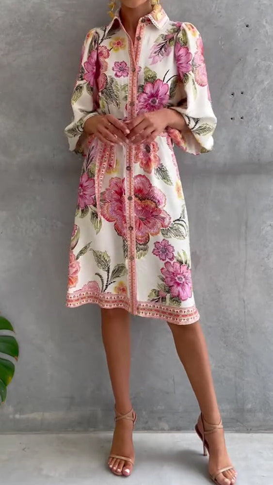 CHIARA | Vestido Elegancia Natural y Estampado de Temporada
