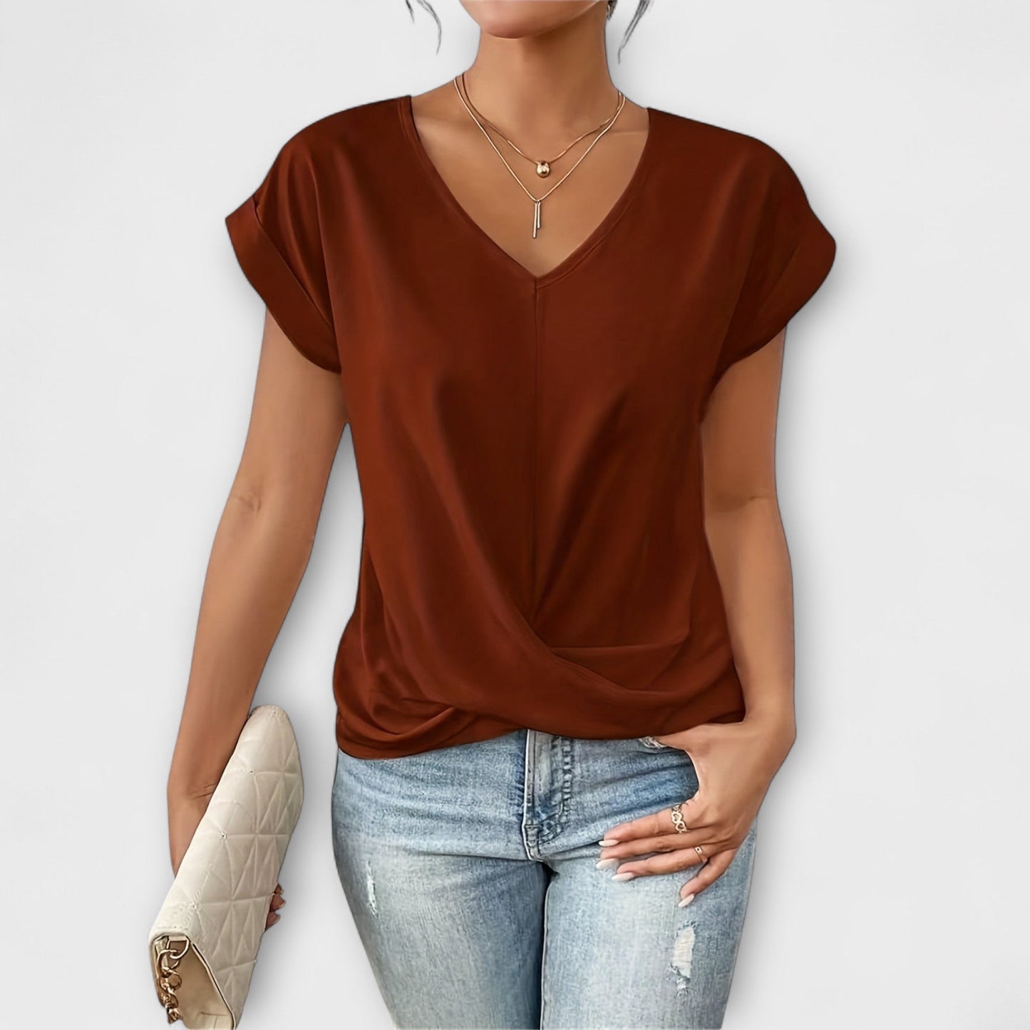 ELOISE - Top con escote en V y detalle de nudo