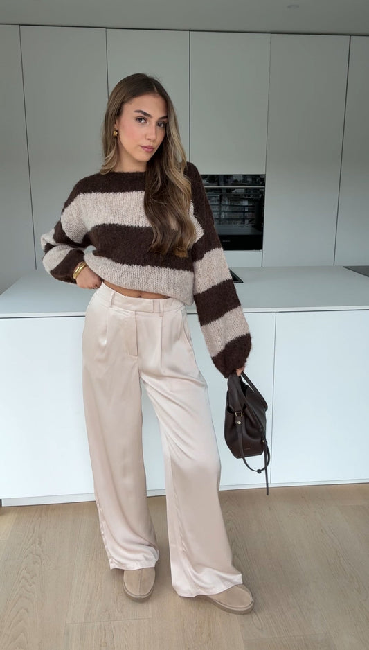 PANTALON SATEN BEIGE