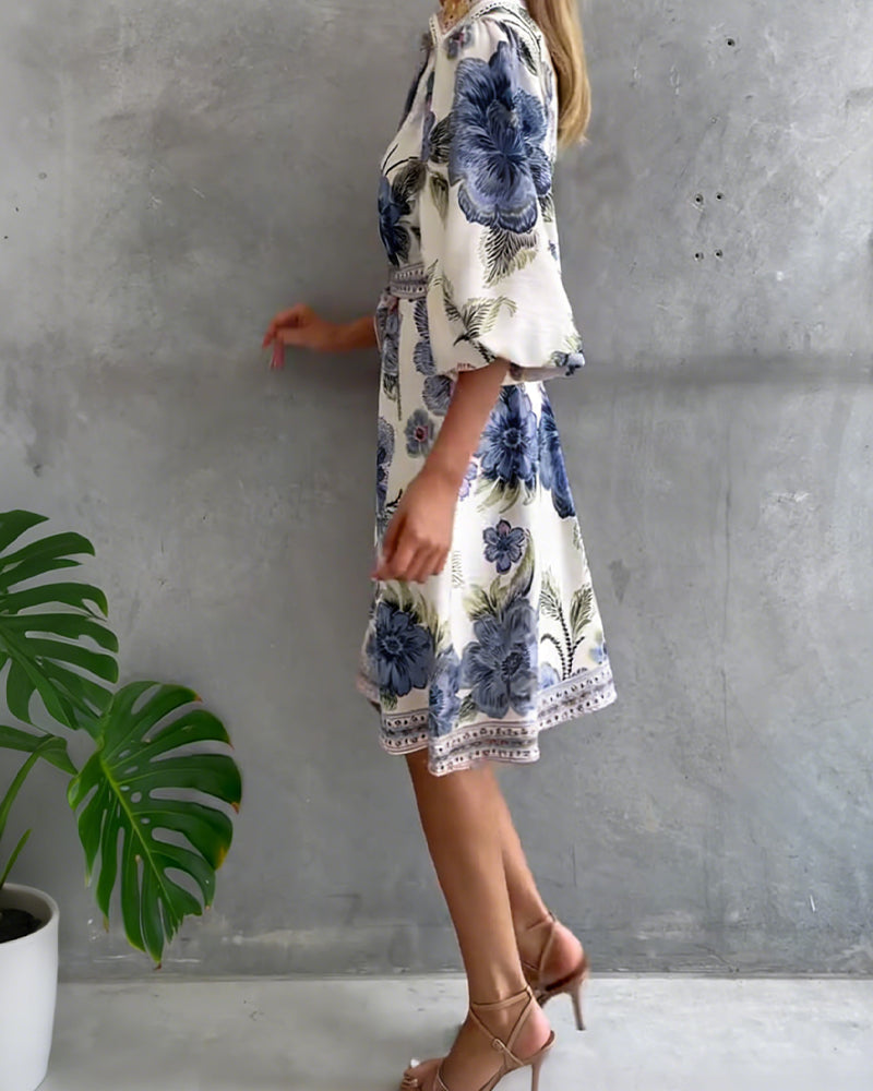 CHIARA | Vestido Elegancia Natural y Estampado de Temporada