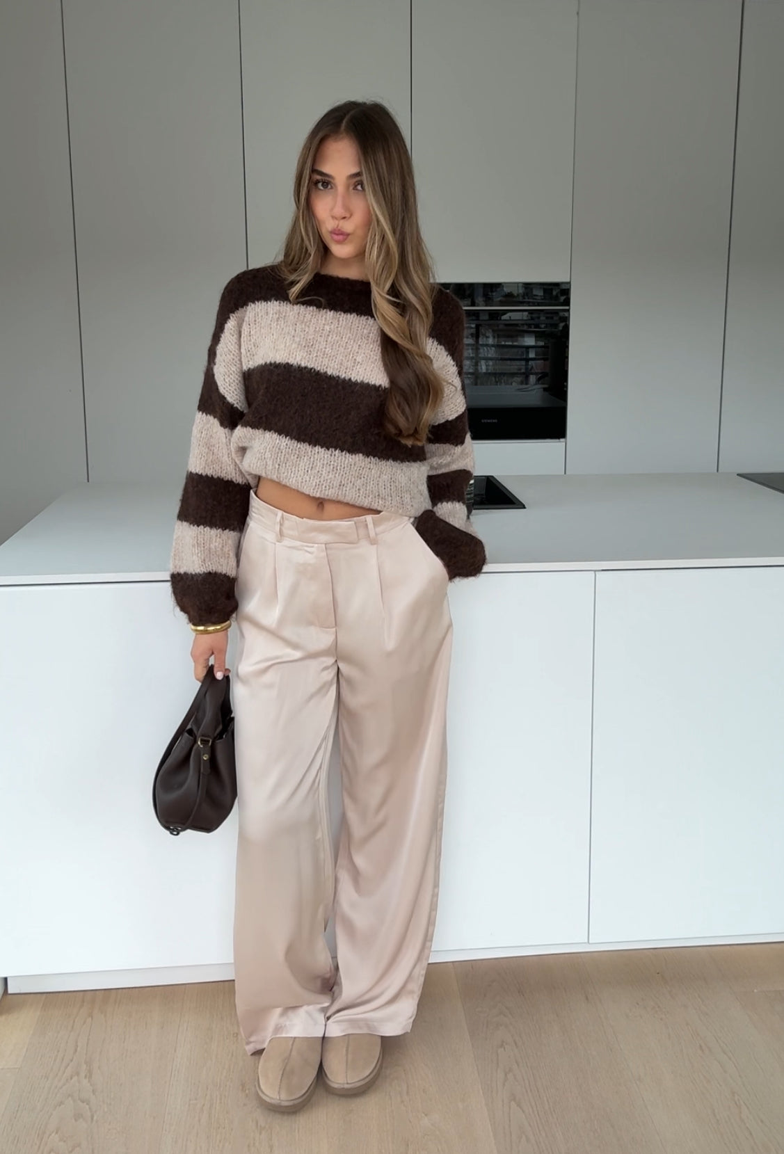 PANTALON SATEN BEIGE