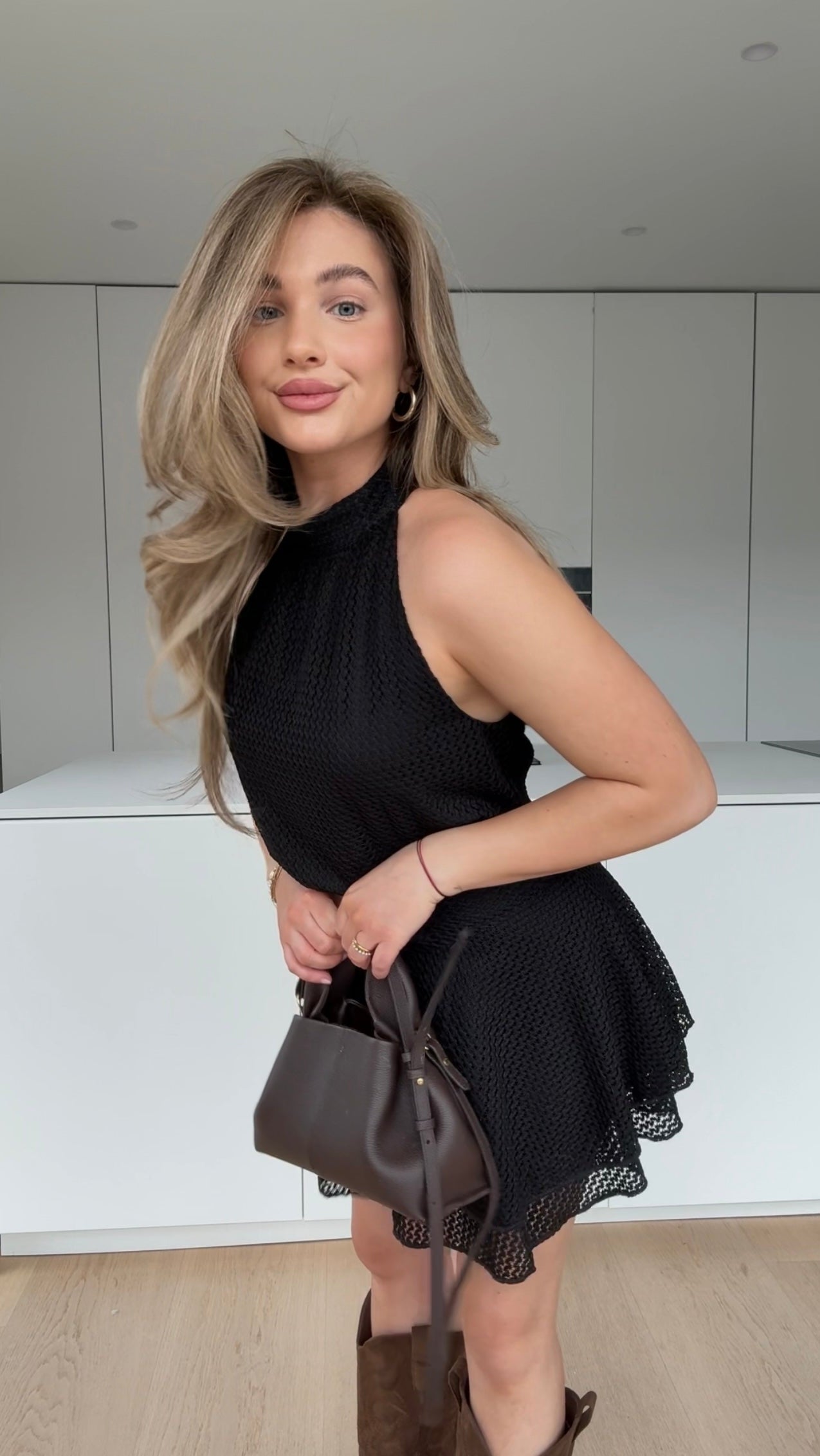 VESTIDO TIPO CROCHET NEGRO