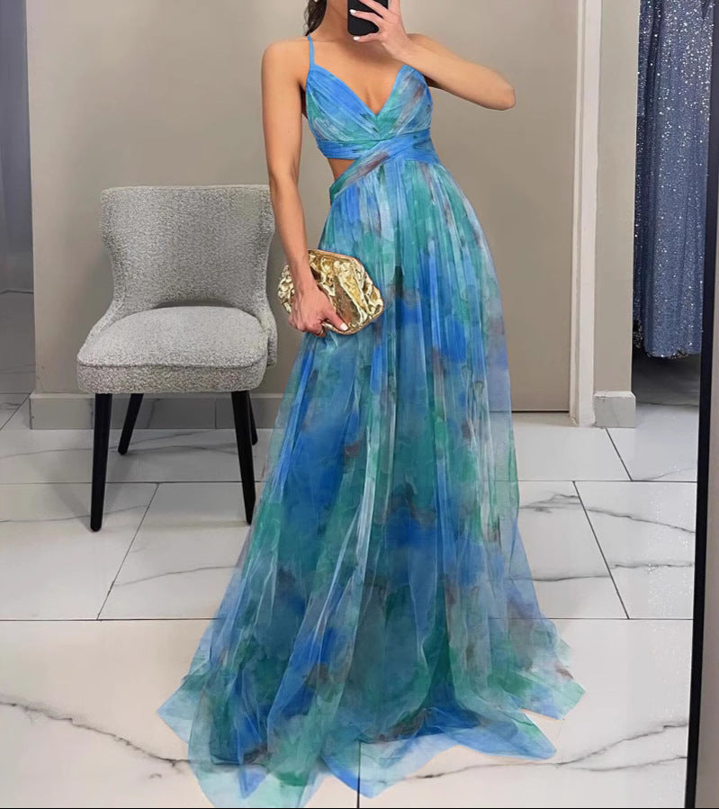 LA SCINTILLA | Vestido largo con estampado floral elegante