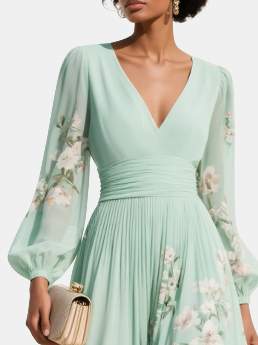 ALBA | Vestido Midi Floral con Escote en V