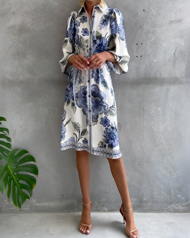 CHIARA | Vestido Elegancia Natural y Estampado de Temporada