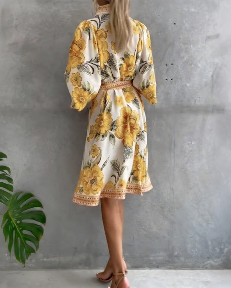 CHIARA | Vestido Elegancia Natural y Estampado de Temporada