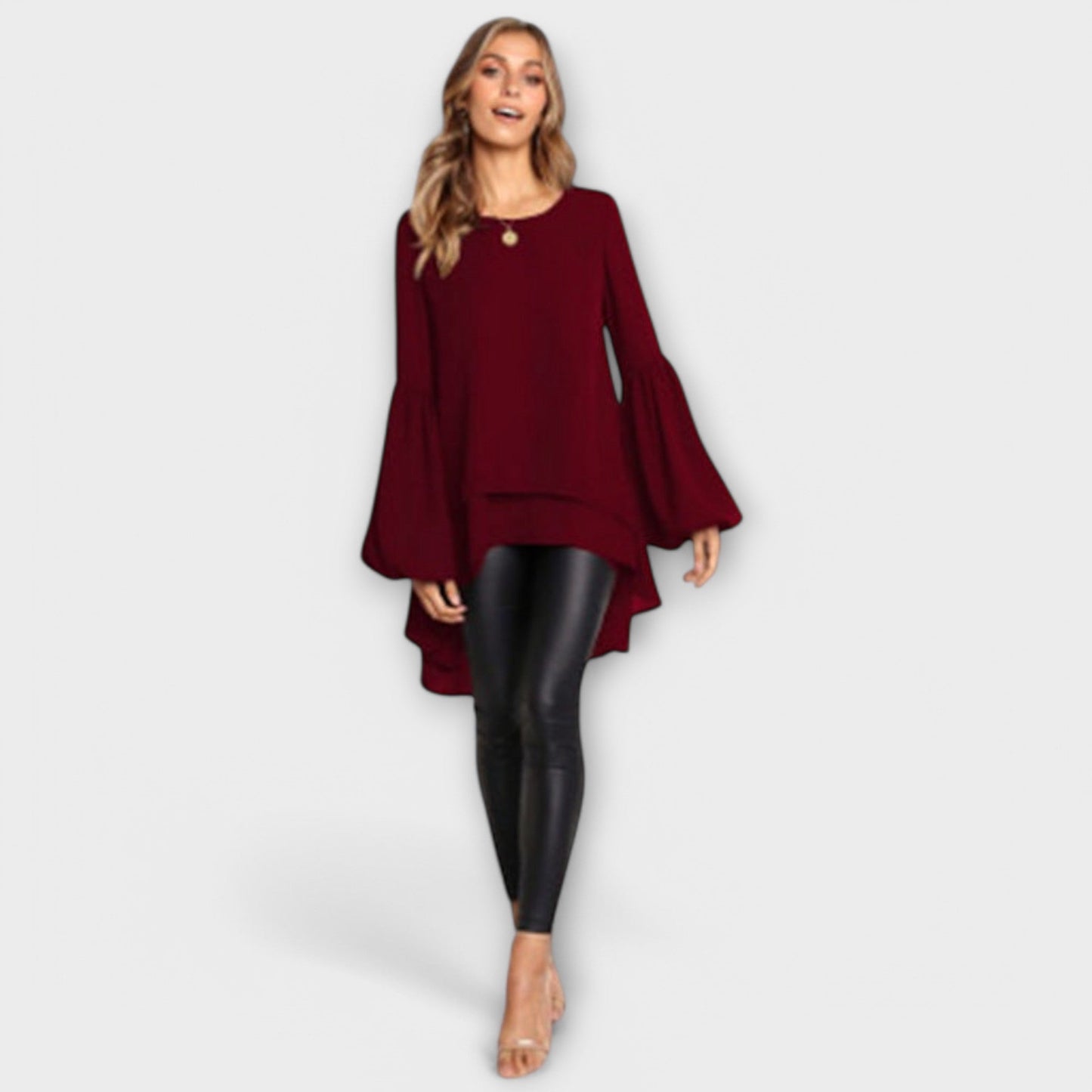 ARIA - Blusa de primavera perfecta con escote redondo