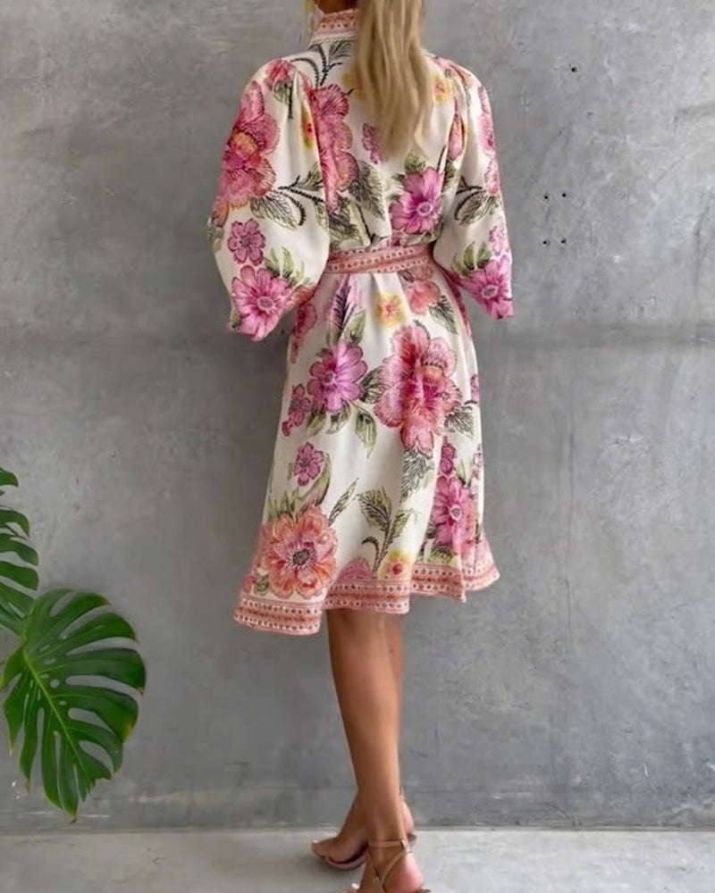 CHIARA | Vestido Elegancia Natural y Estampado de Temporada